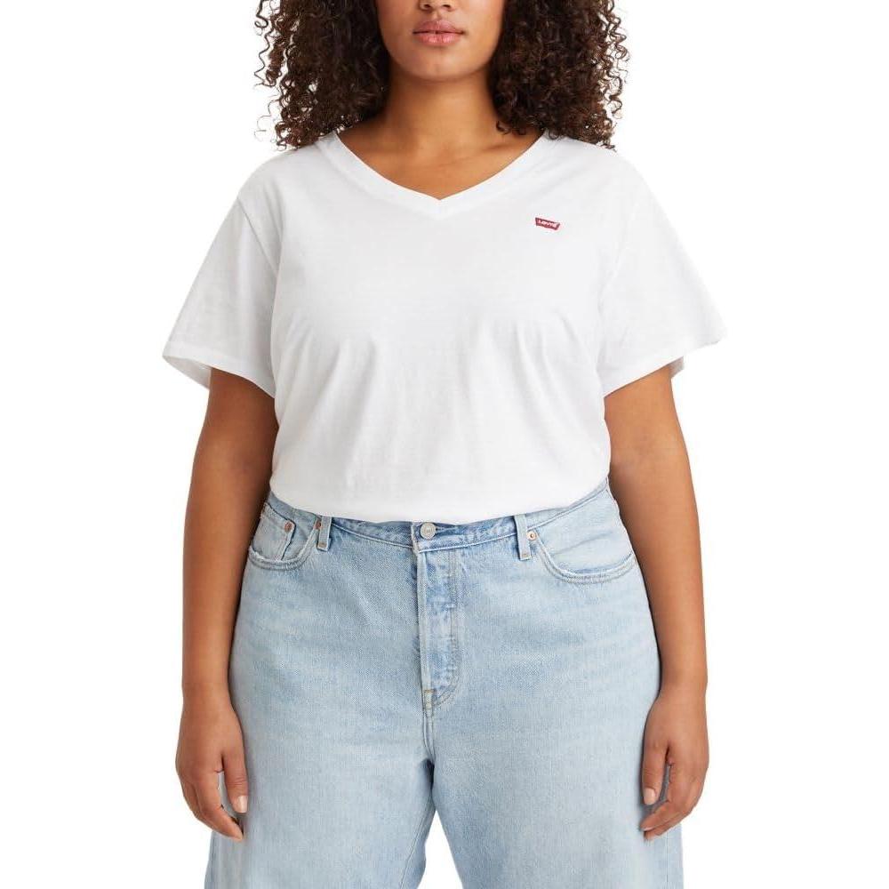 imageLevis Womens Perfect VNeck TShirtNew White