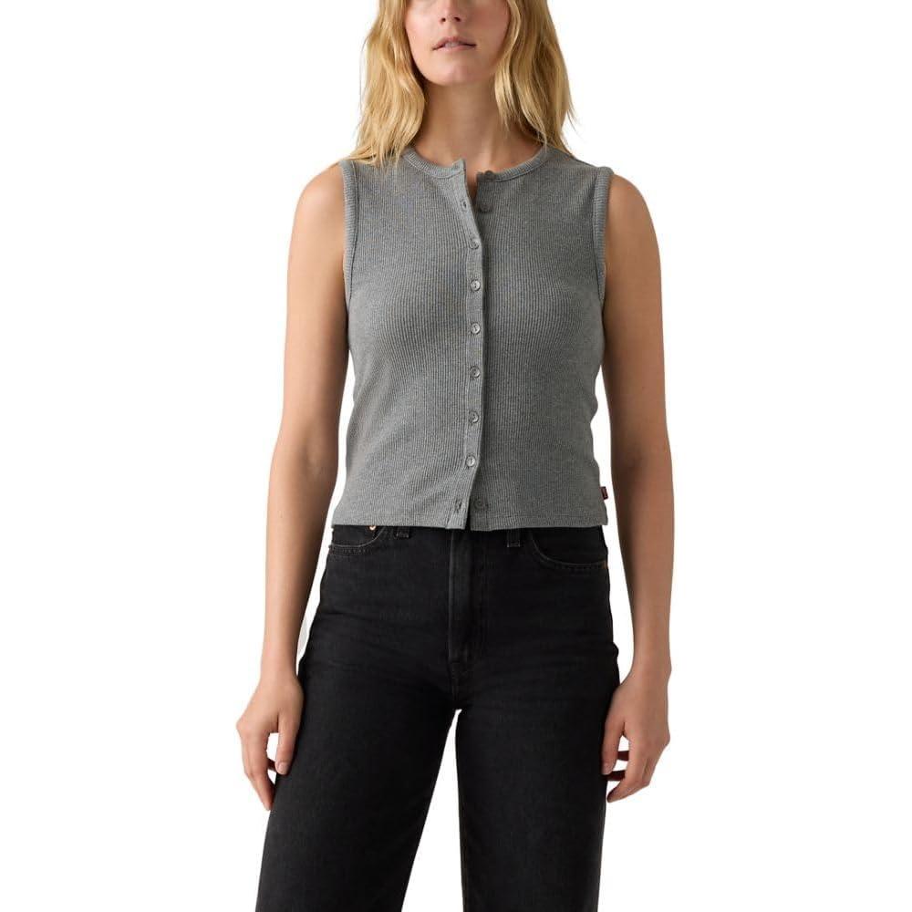 imageLevis Womens Rory Sleeveless Button UpDark Heather Gray