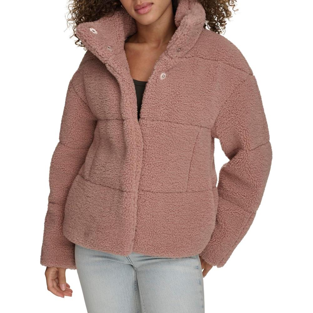 imageLevis Womens Shortie Patchwork Quilted Teddy CoatMauve Shortie
