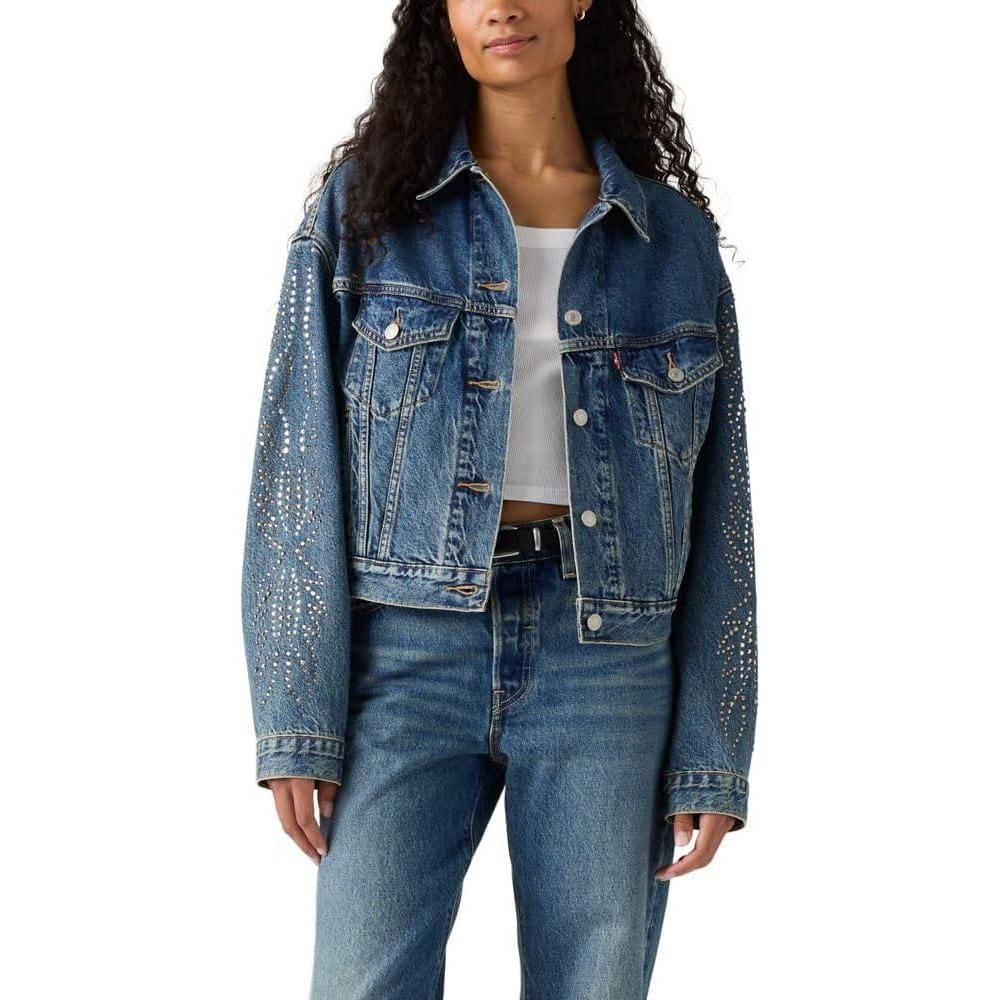 imageLevis Womens Shrunken 90s No Pleat TruckerSolargenic Trucker Non Stretch