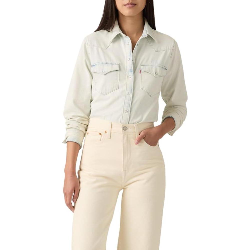 imageLevis Womens Ultimate Western Shirt Standard and PlusNew Glacial Pace Shrinktofit