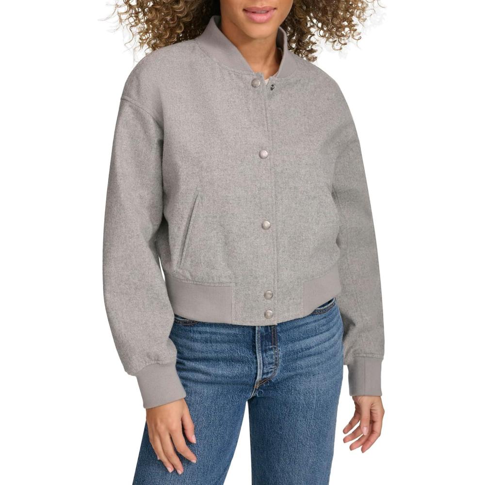 imageLevis Womens Varsity Bomber JacketHeather Grey Wool Blend