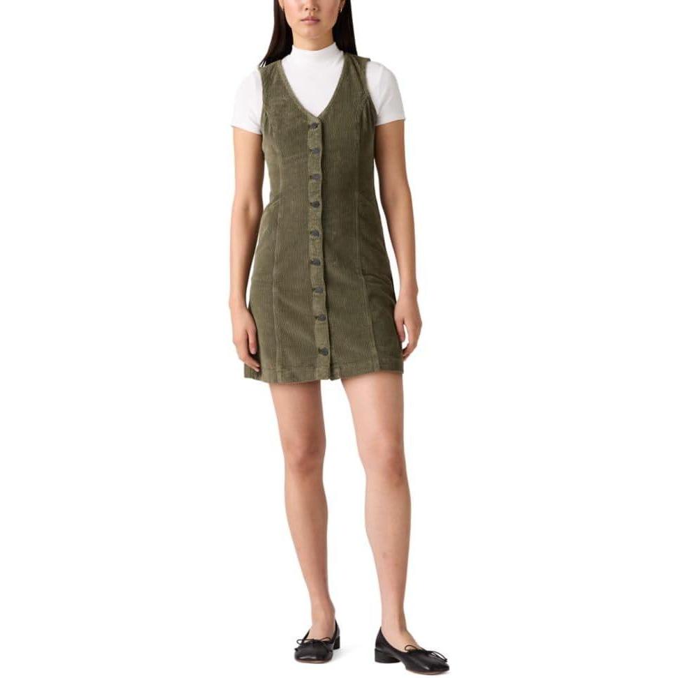 imageLevis Womens Vianna Vest Dress Also Available in PlusIvy Green Corduroy
