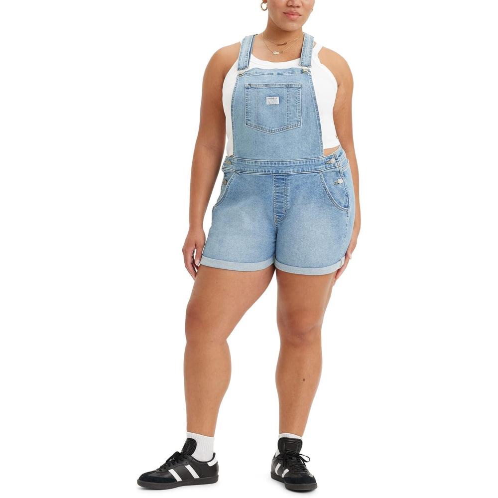 imageLevis Womens Vintage Shortalls Also Available in PlusLight Indigo Worn in