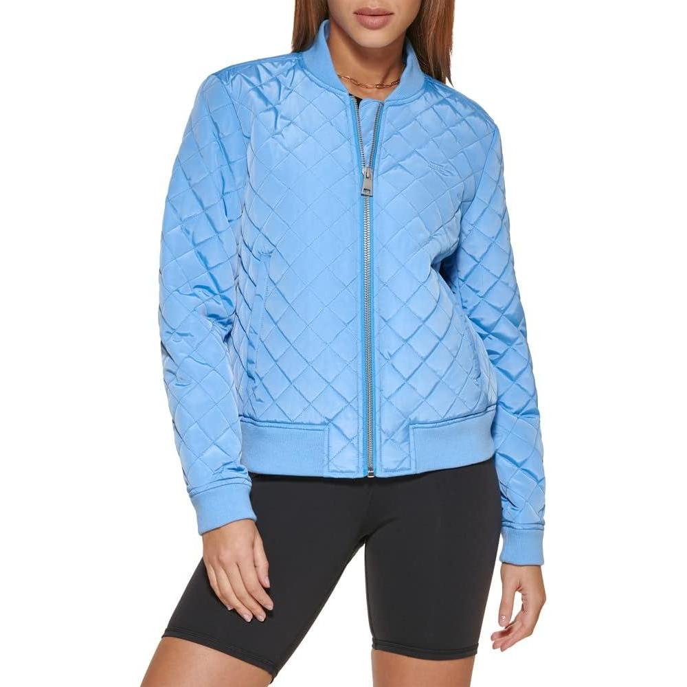 imageLevis Womens Womens Diamond Quilted Bomber Jacket With Front Pockets Regular amp Plus SizesDeep Blue
