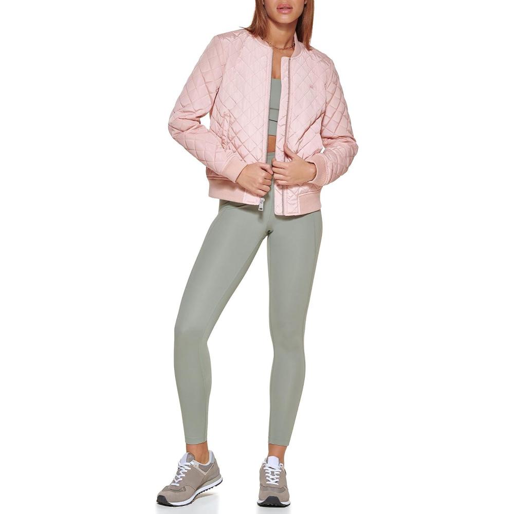 imageLevis Womens Womens Diamond Quilted Bomber Jacket With Front Pockets Regular amp Plus SizesRose Mist
