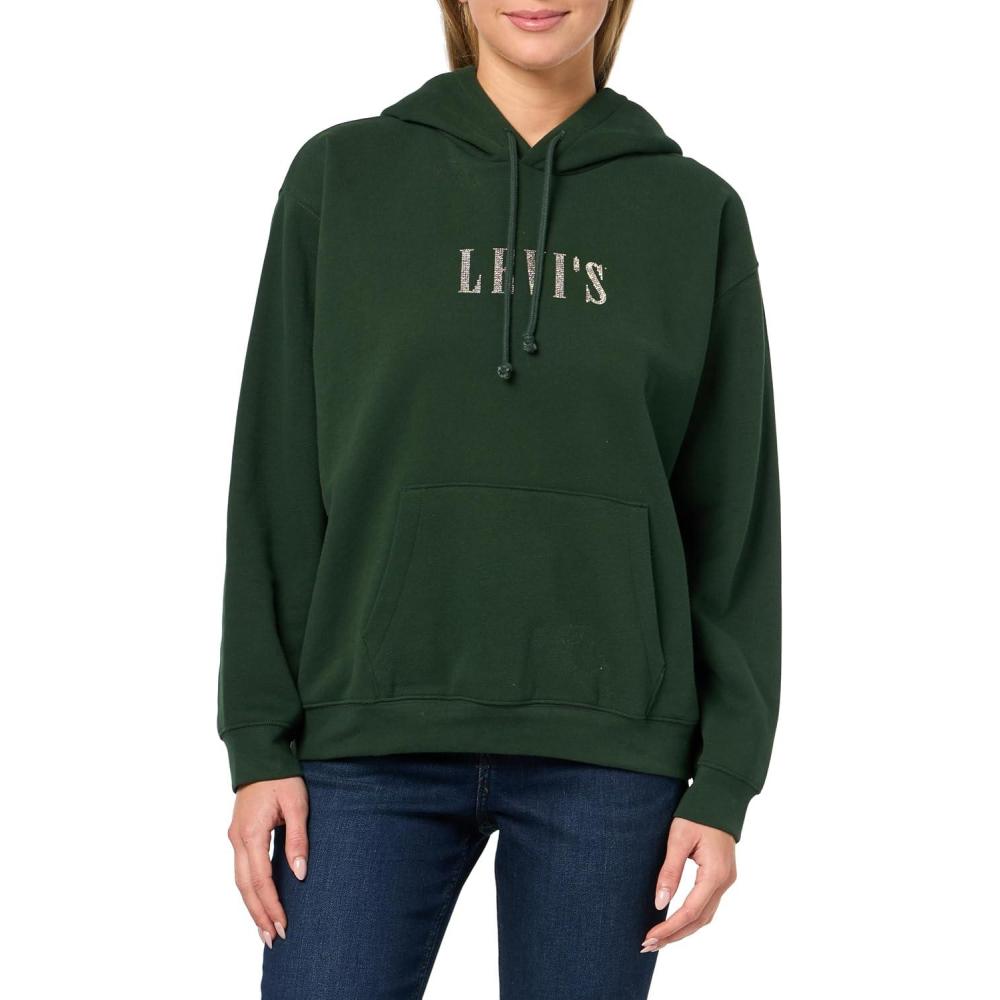imageLevis womens Graphic Everyday HoodieRhinestone Serif Logo Mountain View