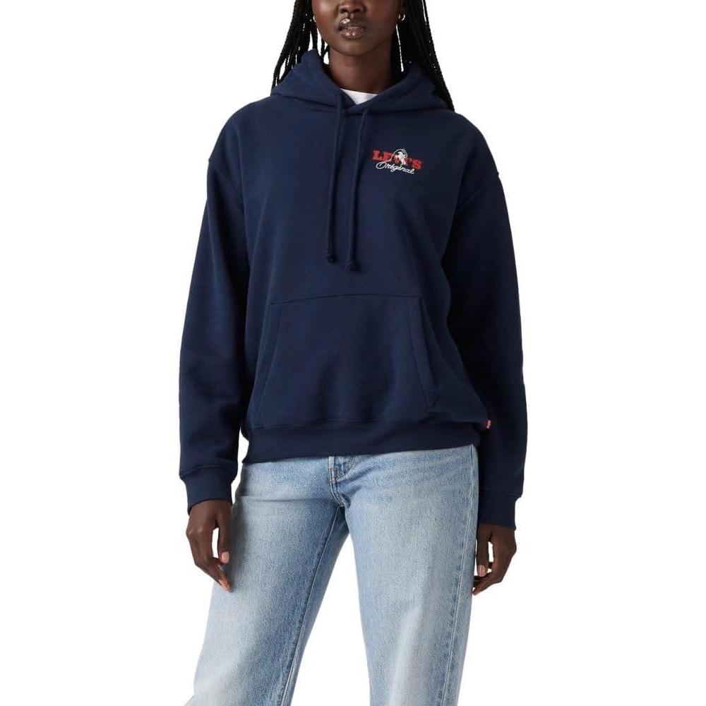 imageLevis womens Graphic Everyday HoodieWestern Archival Cowboy Silo N Navy Blazer