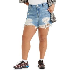 Levi’s Women’s 501 Original Shorts (Also Available in Plus)(Medium Indigo Destructed)
