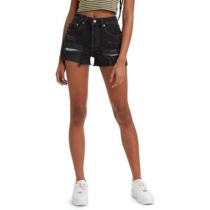 Levi’s Women’s 501 Original Shorts (Also Available in Plus)((New) Black – Destructed)