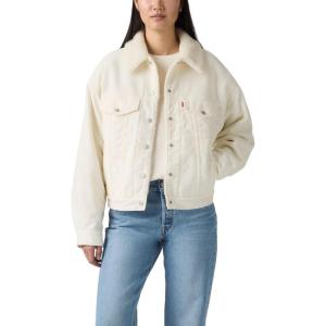 Levi’s Women’s 90s Sherpa Trucker Jacket (Standard and Plus)(Egret (Corduroy – Non Stretch))