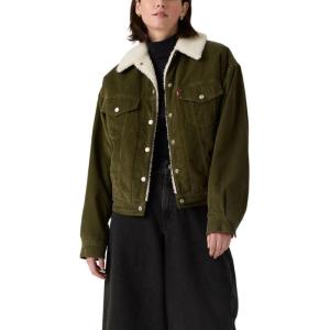 Levi’s Women’s 90s Sherpa Trucker Jacket (Standard and Plus)(Ivy Green (Corduroy – Non Stretch))