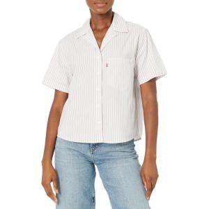 Levi’s Women’s Aiden Short Sleeve Shirt (Also Available in Plus)(Antigone Stripe Iris Orchid)