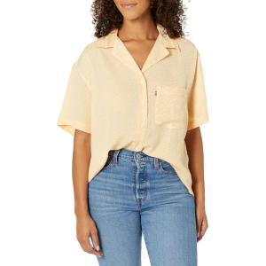 Levi’s Women’s Aiden Short Sleeve Shirt (Also Available in Plus)(Evelyn Floral Almond Cream)