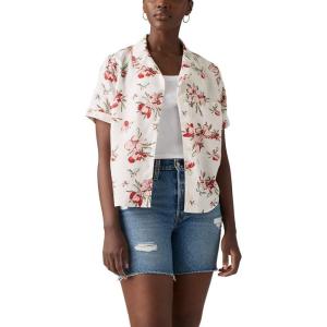 Levi’s Women’s Bennie Camp Shirt (Also Available in Plus)((New) Floral Coral Blush)