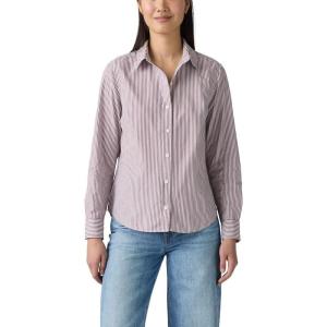 Levi’s Womens Classic Button-up Shirt(Bibi Stripe Chocolate Truffle Bright White)