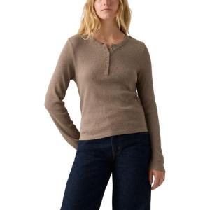 Levi’s Womens Dana Henley Shirt(Taupe Gray Heather)
