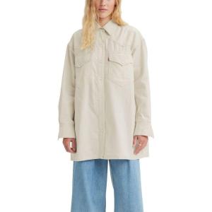Levi’s Women’s Dylan Relaxed Western Shirt (Standard and Plus)(White Smoke)