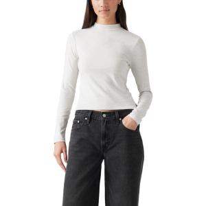 Levi’s Womens Effortless Long Sleeve Tee Shirt((New) Orbit Heather Gray)