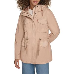 Levi’s Women’s Four Pocket Hooded Military Jacket(Light Pink Cotton)