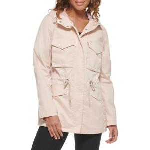 Levi’s Women’s Four Pocket Hooded Military Jacket(Peach Puree)