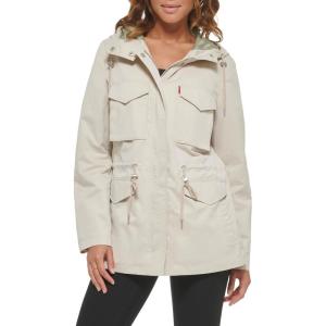 Levi’s Women’s Four Pocket Hooded Military Jacket(Sand)