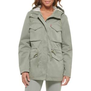 Levi’s Women’s Four Pocket Hooded Military Jacket(Sea Green)