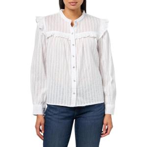 Levi’s Women’s Gianna Long Sleeve Blouse(Bright White)