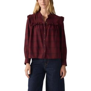 Levi’s Women’s Gianna Long Sleeve Blouse(Small Nea Plaid Tawny Port (Flannel))