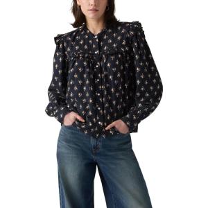 Levi’s Women’s Gianna Long Sleeve Blouse(Yulia Floral Dark Sapphire)