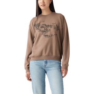 Levi’s Women’s Graphic Everyday Crew (Also Available in Plus)(Crew Horse Country Taupe Gray)