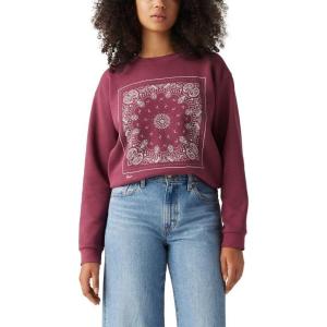 Levi’s Women’s Graphic Everyday Crew (Also Available in Plus)((New) Emme Patchwork Bandana Burgundy)