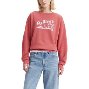 Levi’s Women’s Graphic Everyday Crew (Also Available in Plus)((New) Sky Riders Peak Marsala)