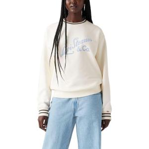 Levi’s Women’s Graphic Heritage Sport Crew(Archival Script Crew Egret)