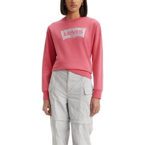 Levi’s Women’s Graphic Standard Crewneck Sweatshirt(Foil Batwing Fill Italian Rose)