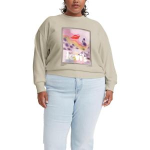 Levi’s Women’s Graphic Standard Crewneck Sweatshirt((New) Spacey Landscape Tapioca – Natural)