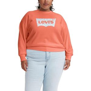 Levi’s Women’s Graphic Standard Crewneck Sweatshirt(Riley Floral Batwing Terra Cotta)