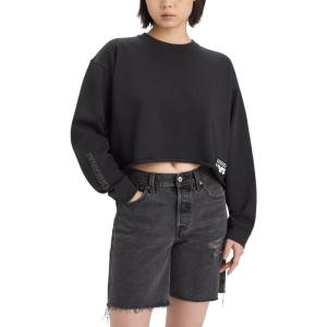 Levi’s Women’s Graphic Standard Crewneck Sweatshirt(Sport Logo 2.0 Caviar)