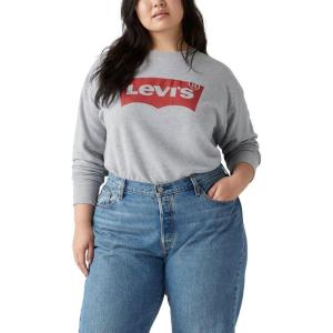 Levi’s Women’s Graphic Standard Crewneck Sweatshirt(Starstruck Heather Grey)