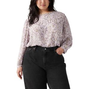 Levi’s Women’s Halsey Blouse (Also Available in Plus)(Tapestry Floral Lavender Blue)