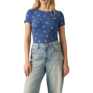 Levi’s Womens Hayes Short-Sleeve T-Shirt (Also Available in Plus)((New) Angela Daisy Sunshine Blue)