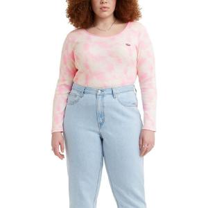 Levi’s Womens Honey Long Sleeve Shirt (Standard and Plus)(Moody Tie Dye Begonia Pink)