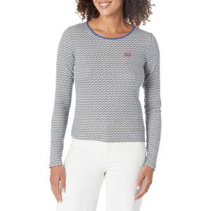 Levi’s Womens Honey Long Sleeve Shirt (Standard and Plus)((New) Etta Geo Sunshine Blue Print)