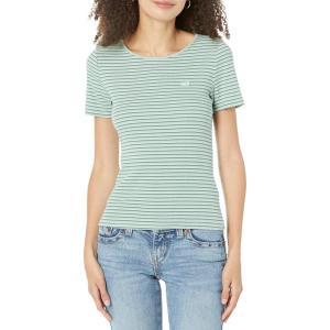Levi’s Womens Honey Short Sleeve Shirt(Julip Stripe Granite Green)