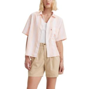 Levi’s Women’s Joyce Resort Shirt (Also Available in Plus)((New) Freya Stripe Pale Peach)