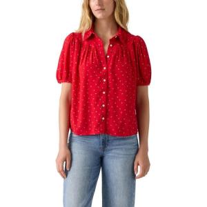 Levi’s Womens Lea Short Sleeve Slim Blouse(Cara Ditsy Floral True Red)