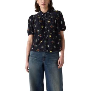 Levi’s Womens Lea Short Sleeve Slim Blouse(Deedee Floral Anthracite Night)