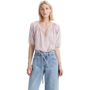 Levi’s Women’s Leanne Blouse(Montana Plaid Pale Mauve)
