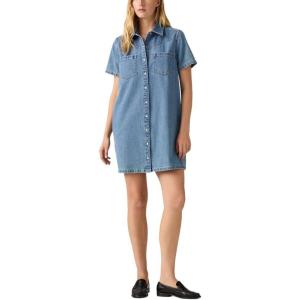 Levi’s Women’s Louisa Short-Sleeve Denim Dress((New) Pretty Penny Lane (Shrink-to-fit))