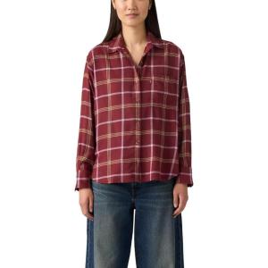Levi’s Women’s Lucas Flannel Long Sleeve Shirt(Rhiannon Plaid Violet Tulip (Flannel))